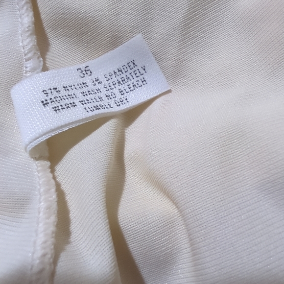Vintage Shadowline Ivory Full Maxi Slip Nylon Spandex Side Split Size 36 - Picture 5 of 12